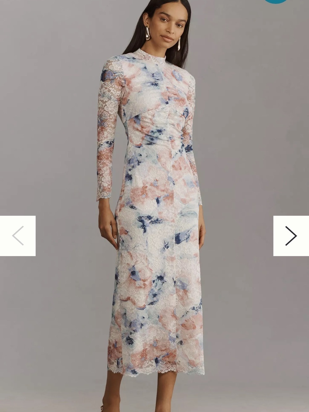 Anthropologie Mock-Neck Fitted Lace Dress size MP